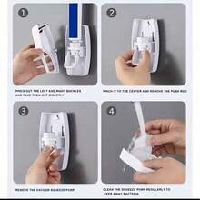 1pc Wall-Mounted Toothbrush Holder, No Drilling Required, Plastic Toothbrush Organizer, Bathroom Accessories - Hijau - View 3
