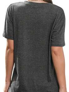 Women's  Mermaid Print T-Shirt - Casual Short Sleeve, Crew Neck, Loose Fit With Intricate Design, All-Season Top,  Fashion | Artistic T-Shirt | Comfortable Fit - 墨綠色 - 查看 7