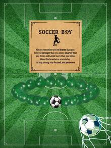 1Pc Charm Football Sports Bracelet, Suitable For Athletes, Sons, Brothers, Coaches, Birthday, Graduation Season Gifts, Elastic Design Team Spirit Gift, Suitable For Football Matches - Multicolor - View 2
