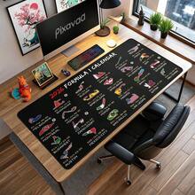 Minimalist F1 Racetrack Blueprint Desk Mat, Black Streamlined Racing Car Aesthetic Print Mouse Pad, Large Size Computer Keyboard Mat With Non-Slip Rubber Base, Office Decor - View 13