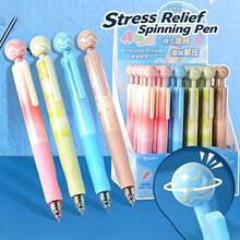 Rotating Planet High-Tech Magnetic Levitation Pressurized Neutral Pen, ST Tip Quick-Drying Smooth Writing, 0.5mm Black Water-Based Ink Pen, Suitable For Middle And High School Students Doing Homework, Taking Notes In Class, Exams, And Office Supplies - Multicolor - View 2