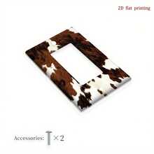 1pc 2D Flat Printed Brown & White Outlet Cover Plate, Light Switch Panel, Multiple Styles Available, Suitable For Bedroom, Kitchen, Home, 2D Flat Design - A - View 13