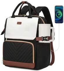 Bookbag For Women Laptop Backpack, Teacher Nurse Work Computer Bags Cup Holder&USB Charger For Travel, School College Back Pack For Girls, 15" Fashionable Waterproof Lightweight Backpack Suitable For Business With Laptop Compartment Daily Schoolbag - Rectangle - View 8