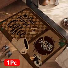 1pc Coffee Pattern Printed Linen Kitchen Rug, Carpet, Mat, Bathroom Mat, Doormat, 3D Printed Rectangular, Suitable For Living Room, Bedroom, Hallway, Bathroom, Laundry Room - Polyester Carpet, Suitable For Indoor And Outdoor Home Decor - Multicolor - View 18