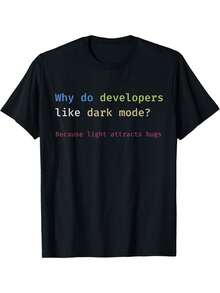 T-Shirt With A Funny Geeky Programmer Joke In Dark Mode, BU Programming Joke - Black - View 6