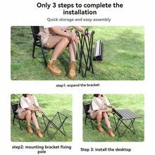 Foldable Camping Table, Lightweight Picnic Table - With Storage Bag, Portable Outdoor Folding Table - Suitable For Hiking, Backpacking And Fishing - Multicolor - View 7