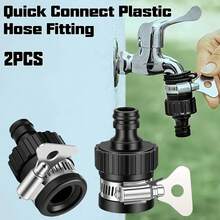 2pcs Universal Faucet Adapter, Suitable For Car Washing And Garden Irrigation, Quick Connect Plastic Hose Connector, Reinforced Quick Coupling, European And American Standard Threads - View 6
