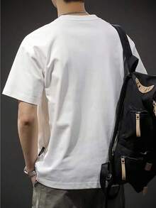 Men's T-Shirt, 100% Printed, Comfortable And Simple, Solid Color, Casual Style - White - View 2