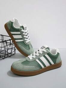 Zapatillas de deporte casuales de estilo retro para mujer, modelo 2025, zapatos vulcanizados de moda para estudiantes - Verde - Ver 3