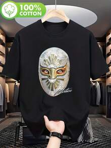 SHOPBOP Camiseta con Logo de Máscara de Lucha Libre El Mistico Sin Cara - Diseño de Lucha Libre Inspirado Oficialmente, Ropa Unisex Casual y Disfraz de Luchador, Corte H para Hombres y Mujeres, Ropa de Primavera Verano Otoño (Máscara No Incluida.Jpg) - Negro - Ver 1