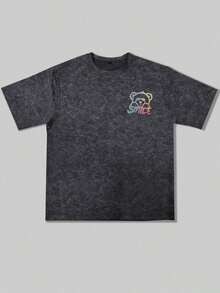 Zrgoth Men's Simple And Versatile Printed Short Sleeve T-Shirt - 黑色 - 查看 6