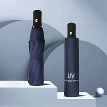 1pc Waterproof Windproof UV Protection Automatic Umbrella, Portable Folding Style Lightweight Fashionable Business Umbrella - A - View 12