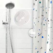 2/4/5/6Pcs Drill-Free Shower Curtain Windproof Fixing Clips, Bathroom Shower Curtain Anti-Leakage Edge Anti-Slip Fixer, Strong Adhesive Curtain Fixing Buckle - White - View 8