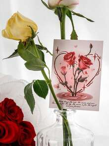 20 tấm thiệp vẽ tay 520 dùng cho ngày Valentine, thiệp bó hoa, thiệp tình yêu đôi lứa, nhãn trang trí hộp quà sinh nhật. - nhiều màu - Xem 5