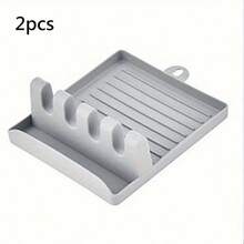1 Giá đựng dụng cụ nấu nướng đa năng, bao gồm giá để thìa/muỗng/muỗng múc canh, khay hứng nước và giá để nắp nồi, giá chống nhỏ giọt cho dụng cụ nhà bếp, giá đựng dụng cụ nhà bếp đa năng kèm giá để nắp nồi. - Xám - Xem 12