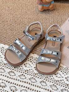 Children's Fashionable Minimalist Anti-Slip Durable Soft Comfortable Sandals, Suitable For Spring And Summer - Silver - View 4