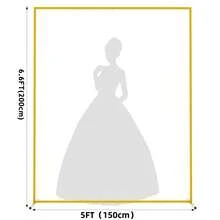 Khung vòm kim loại vuông kiểu mộc mạc - Kích thước 118"X118" - Giá đỡ phông nền tái sử dụng cho đám cưới, tiệc mừng em bé và các sự kiện - Trang trí tiệc đa năng - vàng - Xem 5