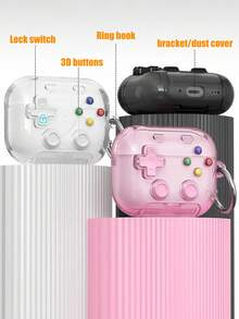 Game Cute Anti-Drop Transparent Earphone Case Compatible With AirPods Pro 2/Pro 3/ 4, Anti-Lost Protective Cover - Multicolor - View 2