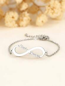 Vòng tay khắc tên theo yêu cầu, Vòng tay biểu tượng vô cực tối giản, Vòng tay nữ, Vòng tay biểu tượng vô cực khắc tên đôi theo yêu cầu, Trang sức khắc tên mẹ, Quà tặng theo yêu cầu, Quà tặng cá nhân độc đáo cho nữ, Quà tặng cho phù dâu, Trang sức đeo hàng ngày, Quà tặng đôi - Nhiều màu - Xem 7
