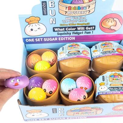 Soft Bun Stress Relief Toy, New Grilled Pork Bun Expression Squeeze Toy, Mini Soup Dumpling PU Slow Rebound Toy, TPR Material Food Squeeze Ball, Cute Cartoon Stress Relief Toy, Birthday Party Gift, Classroom Prize, Christmas Gift Filler, Fun Stress Relief Toy For Office, Home, School, Slow Rebound Stress Relief Decor, Cool Desktop Decor Stress Relief Gift. Random Delivery.
