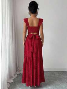 Vestido elegante con estampado floral para mujer de verano - Negro 2 - Ver 8