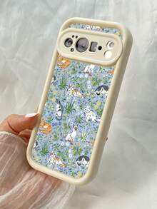 NR147 猫好き必見,対応するPixel 10 9 8 Pro 9A 8A ケース、対応するiPhone17 16 15 14 13 12 11 Pro Max 7 8 16 15 14 Plus 16e 17e 17 Air ケース、フルカメラ保護ソフト TPU ケース、キャンディカラーエンジェルアイラダーマットシリコン肌に優しいタッチフォンケースカバー（女性＆女の子向け） - ホワイト - チェックする 4