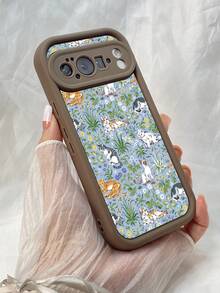 NR147 猫好き必見,対応するPixel 10 9 8 Pro 9A 8A ケース、対応するiPhone17 16 15 14 13 12 11 Pro Max 7 8 16 15 14 Plus 16e 17e 17 Air ケース、フルカメラ保護ソフト TPU ケース、キャンディカラーエンジェルアイラダーマットシリコン肌に優しいタッチフォンケースカバー（女性＆女の子向け） - カーキ - チェックする 7