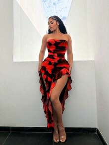 Women Midi Dresses - Red 2 - View 11