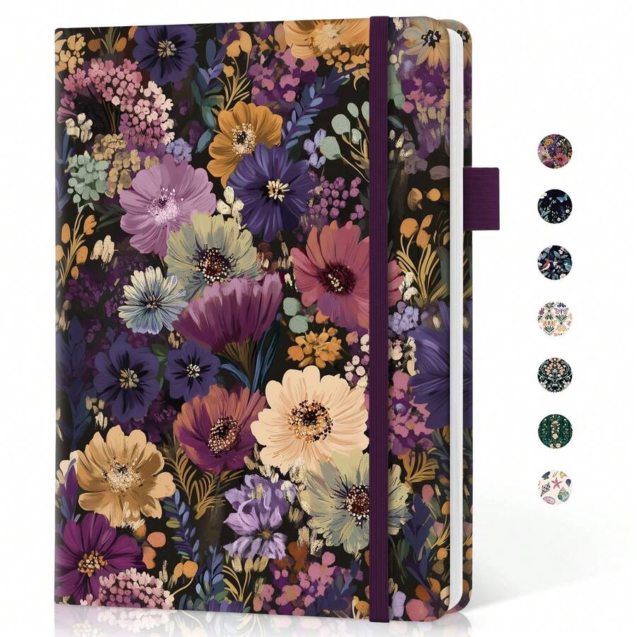 Lined Journal Notebook For Women & Men, Hardcover Leather Journal For Writing, A5 College Ruled Notebook For Work & Note Taking, Perfect For Office School Home Supplies, 160 Pages, Butterfly - Q-midnight Bloom - View 1
