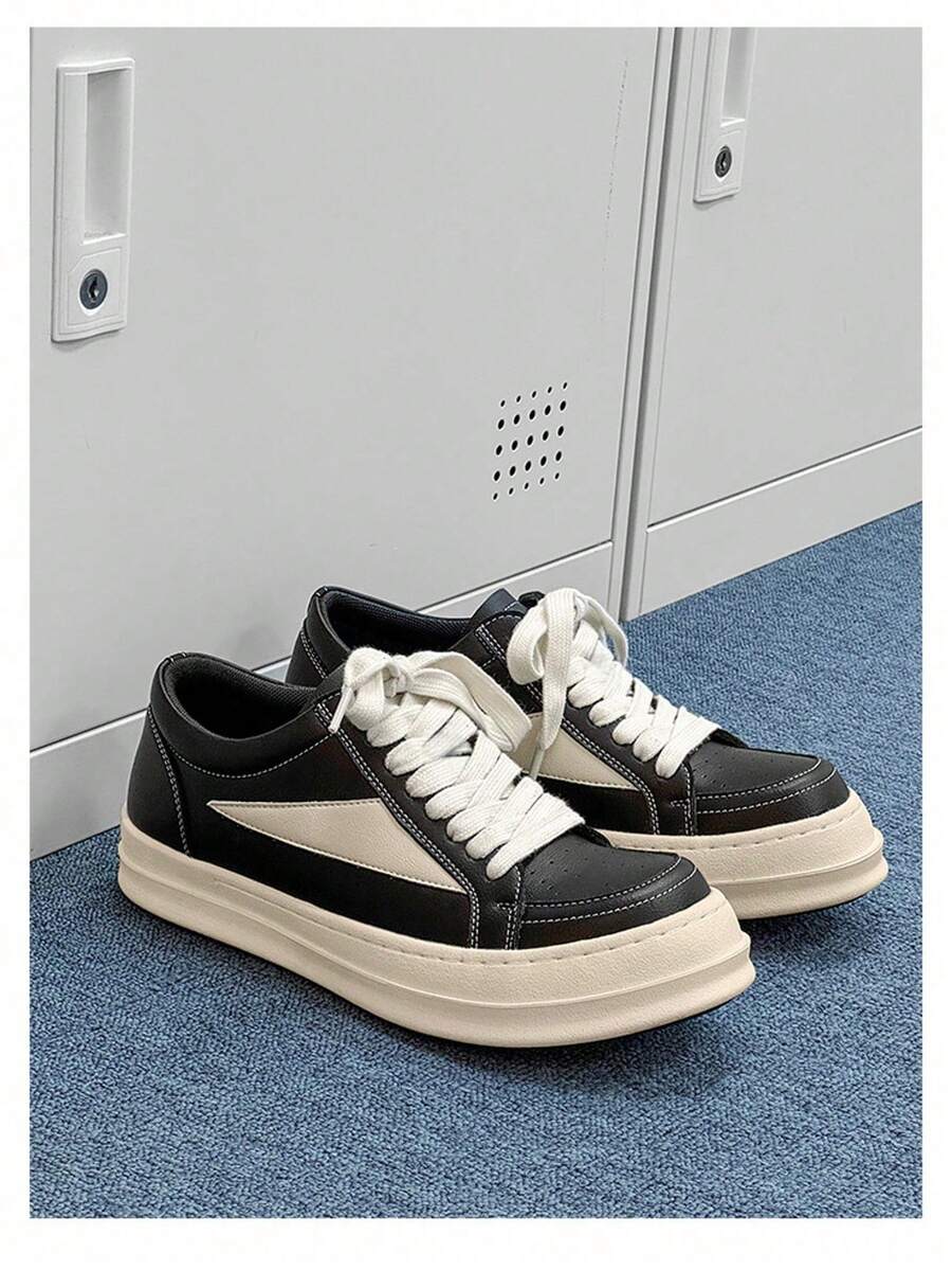 1 par de zapatos deportivos unisex, nuevos tenis casuales de suela gruesa y estilo retro para primavera 2026, zapatos de plataforma versátiles y de moda
