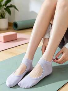 3/6 Paar Damen atmungsaktive Mesh Yoga Grip Socken Pilates Knöchelsocken Sport Bootssocken, Herbst. Pilates Socken - Verschiedenfarbig - Übersicht 2