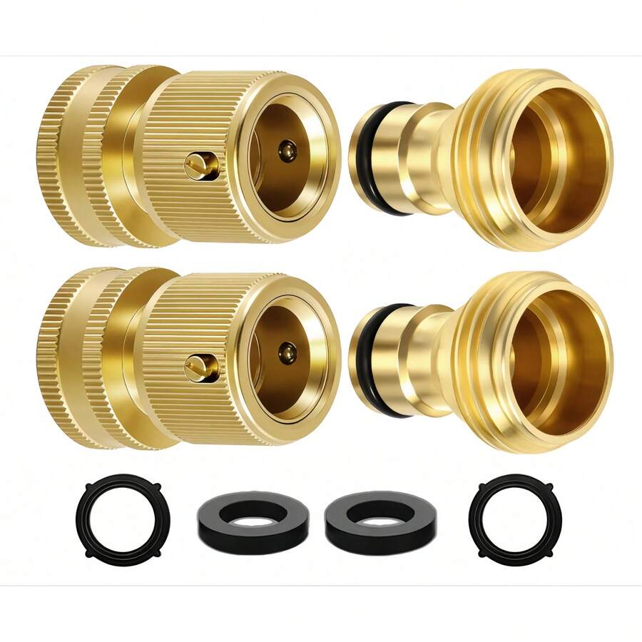 Bộ 2 đầu nối nhanh bằng đồng thau RainPoint 3/4 inch GHT, thiết kế chống rò rỉ, phụ kiện ống dẫn nước tưới vườn đa năng. - Nhiều kiểu dáng - Xem 1