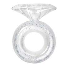 1pc White Transparent Diamond-Shaped Inflatable Swimming Ring - Made Of PVC, Suitable For Adults, Pool Party, Beach Leisure, Bachelor Party Gift, Wedding Decoration, Pool Inflatable, Beach Essentials, Pool Float - Multicolor - View 7