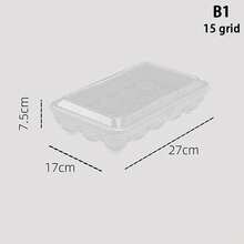 Caja de almacenamiento de huevos de 10/15 rejillas, caja de plástico transparente portátil para mantenimiento fresco de huevos, contenedor de almacenamiento para refrigerador, herramienta de cocina - B1 - Ver 10
