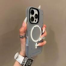 Ships Within 24 Hours From Mexico, Compatible With Apple, , And Other Phone Models. Compatible With Various Phone Brands, Including 17, 16, 15, 14, 13, 12, 11, X, Plus, Pro, And Pro Max. Phone Case - A Screen Full Of Green Hearts, A Minimalist Macaron-Colored Jelly-Like Case, Two-In-One, With Magnetic Wireless Charging, Suitable For Halloween, New Year's Gifts, Christmas Gifts, And Easter Gifts. - 黑色 - 查看 10