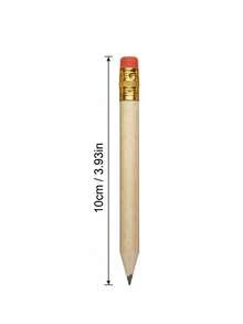 客製化木製短鉛筆附橡皮擦，HB鉛筆，適合辦公室會議，可客製化姓名，廣告素材，適合開學季、教師節禮物、企業、購物中心、辦公室禮品、獎勵禮物 - 彩色 - 查看 2