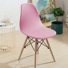 Funda elástica de cobertura total para silla, funda de silla de unicolor suave para todas las estaciones - Rosa - Ver 10