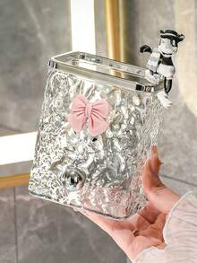 1 pieza Estantería de almacenamiento de baño con lazo - Montada en la pared, Soporte para cepillo de dientes y pasta de dientes de plástico, Caja de almacenamiento de brochas de maquillaje, Caja de almacenamiento de almohadillas de maquillaje, Caja de almacenamiento de polvo y Caja de almacenamiento de línea de cabello, Autoadhesiva, Sin diseño de perforación, Adecuada para el almacenamiento de accesorios, Caja de almacenamiento abierto para organización familiar, Caja de almacenamiento montada en la pared con patrón de glaciar - Multicolor - Ver 11