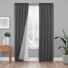 ECLIPSE - Forro térmico Opaco Liso Minimalista para Cortinas de Ventana con Ganchos para Cortinas Juego de 2 Paneles , 27 x 80 Pulgadas, Color Blanco - Blanco - Ver 5