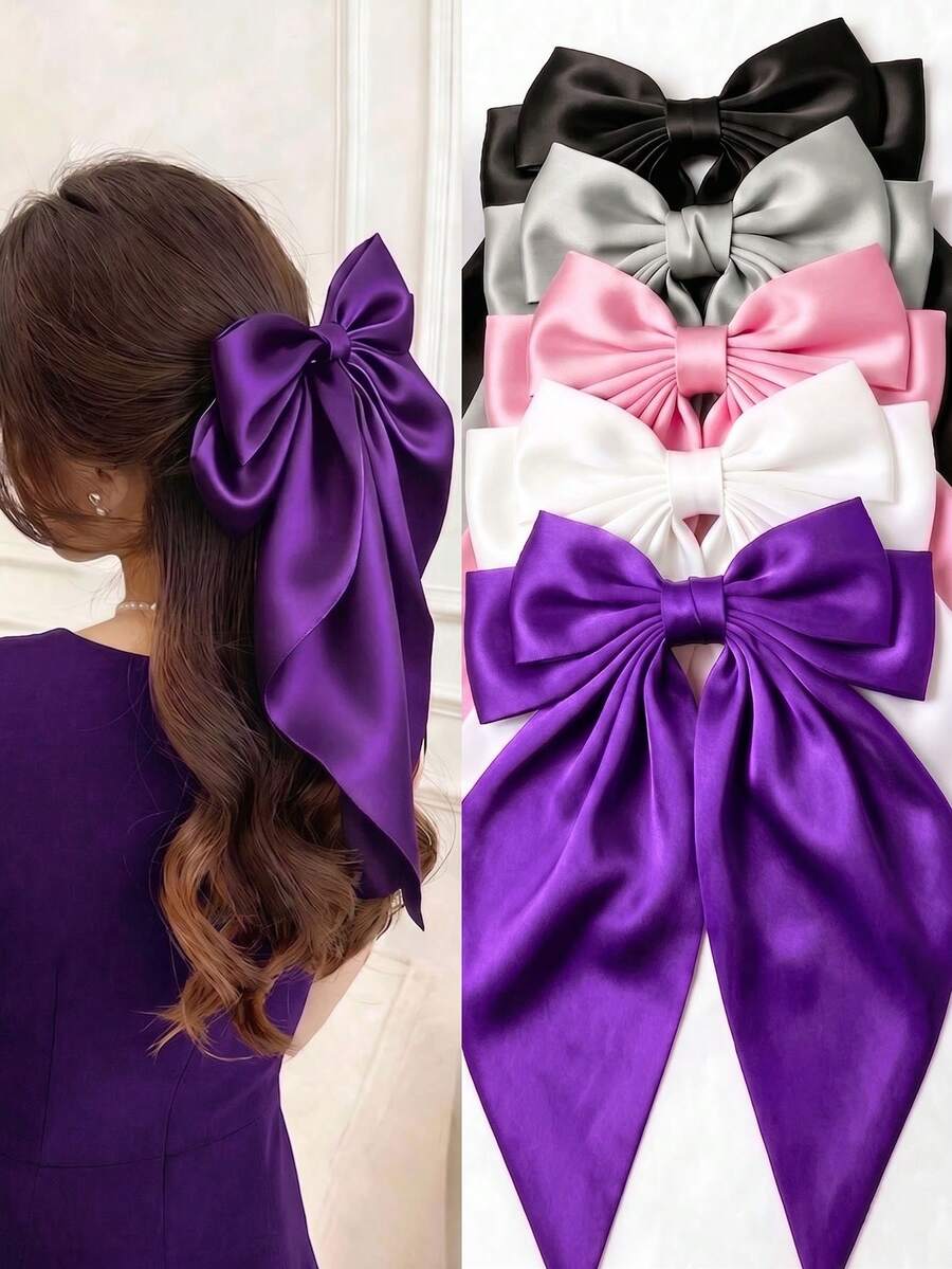 5 Stücke Oversized Haarspangen mit Schleifen - geeignet für dickes und dünnes Haar, rutschfeste Haarspangen, Mädchen Haarzubehör, Schleifen, Schleifen, Spangen, Schleife, Party Haardekoration, Muttertags Mode, tägliche Party, Valentinstag Haarspangen, Schulmaterial - Verschiedenfarbig - Übersicht 1