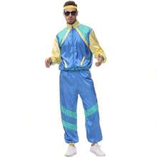 Bộ 2 món gồm áo khoác thể thao và quần jogger phong cách disco thập niên 80 dành cho nam, bộ đồ thể thao kiểu retro cho tiệc theo chủ đề. - Màu xanh bạc hà - Xem 5