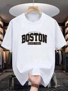 short-sleeveCamiseta hombre cuello redondo y manga corta.Estilo casual con estampados modernos y cómodos.Para hombres y mujeres, estilo pareja, pareja, camiseta de manga corta con estampado de moda100% Cotton - Blanco - Ver 3