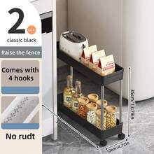 1-Piece Set Slim Storage Cart 4 Tier,Bathroom Organizer Rolling Utility,Mobile Shelving Unit Slide Out For Office, Kitchen, Laundry Room & Narrow Places - Multicolor - View 18