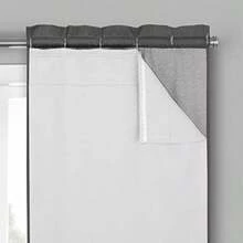 ECLIPSE - Forro térmico Opaco Liso Minimalista para Cortinas de Ventana con Ganchos para Cortinas Juego de 2 Paneles , 27 x 80 Pulgadas, Color Blanco - Blanco - Ver 6