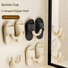 No Drill Suction Cup Bathroom Slipper Rack, Wall-Mounted Drainable Towel Hook, Multi-Function No-Nail Storage Shelf, Suitable For Shower Room, Towels, Bathrobes And Bags. Essential Storage Genius For Tenants And Homeowners. - Multicolor - View 2