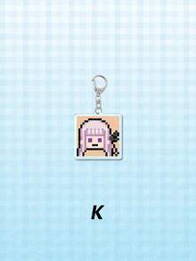 1pc Acrylic Cute Pixel Art Character Pendant, Suitable For Backpack, Bag, Wallet Decoration, Gift For Friends - Multicolor - View 10