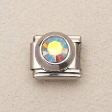 1pc Multi-Color Stainless Steel Bracelet Accessory With Large Round Pendant, Suitable For DIY Handmade Bracelets, Necklaces And Other Jewelry, Freely Combinable To Perfectly Match Various Outfits - Multicolor - View 8