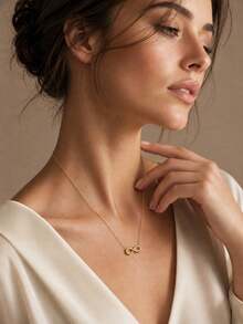 18K Gold Vacuum Plated Stainless Steel Infinity Symbol Women's Necklace, Waterproof And Fade-Resistant, Minimalist Elegant Eternal Love Friendship Pendant, Birthday Gift/Sexy/High-End/Old Money Style/Elegant/Summer Beach/Party - Infinity Symbol - View 5