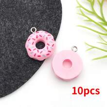 10/12 chiếc mặt dây chuyền hình bánh donut bằng nhựa màu pastel ngọt ngào kích thước 18x21mm có hiệu ứng kem phủ, dùng làm mặt dây chuyền bông tai DIY cho trang sức thủ công. - Nhiều màu - Xem 14