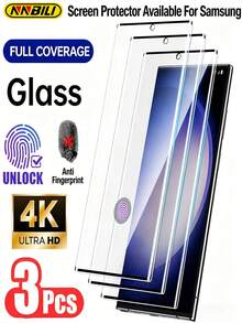 NNBILI 3 Packs Ultra Clear Fingerprint Unlock Tempered Glass Screen Protector Compatible With Galaxy S26 Ultra S20/S21/S22/S23/S24/S25 Ultra S10/S8 9H Hardness HD Tempered Glass Screen Protector, Scratch-Resistant,Anti-Fingerprint, Shockproof - Clear - View 19